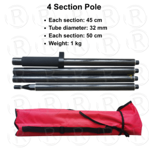 4 Section Carbon Fiber Pole with Full Length 2 M